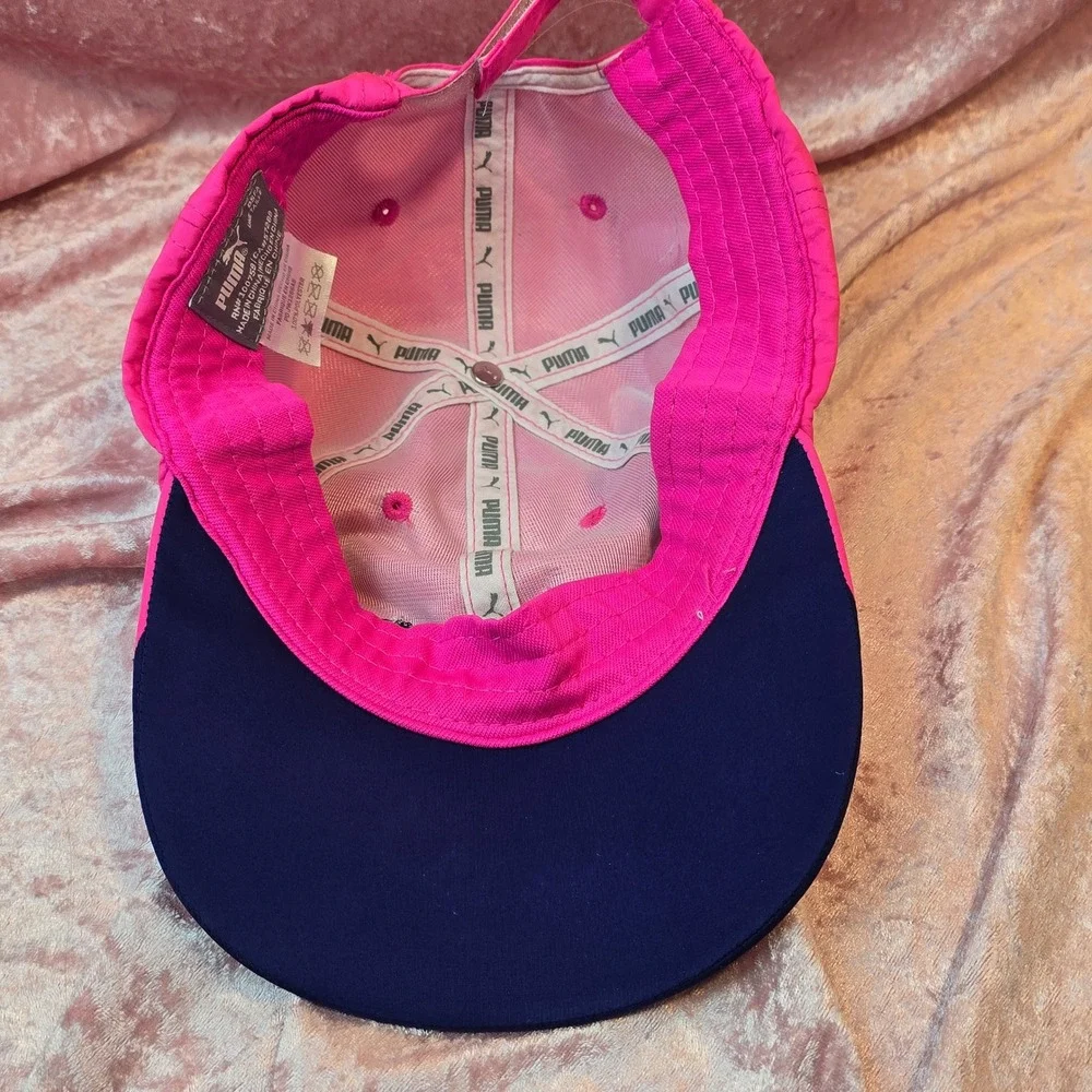 Puma Kids Hot Pink Navy Blue Athletic Baseball Cap Adjustable Hat